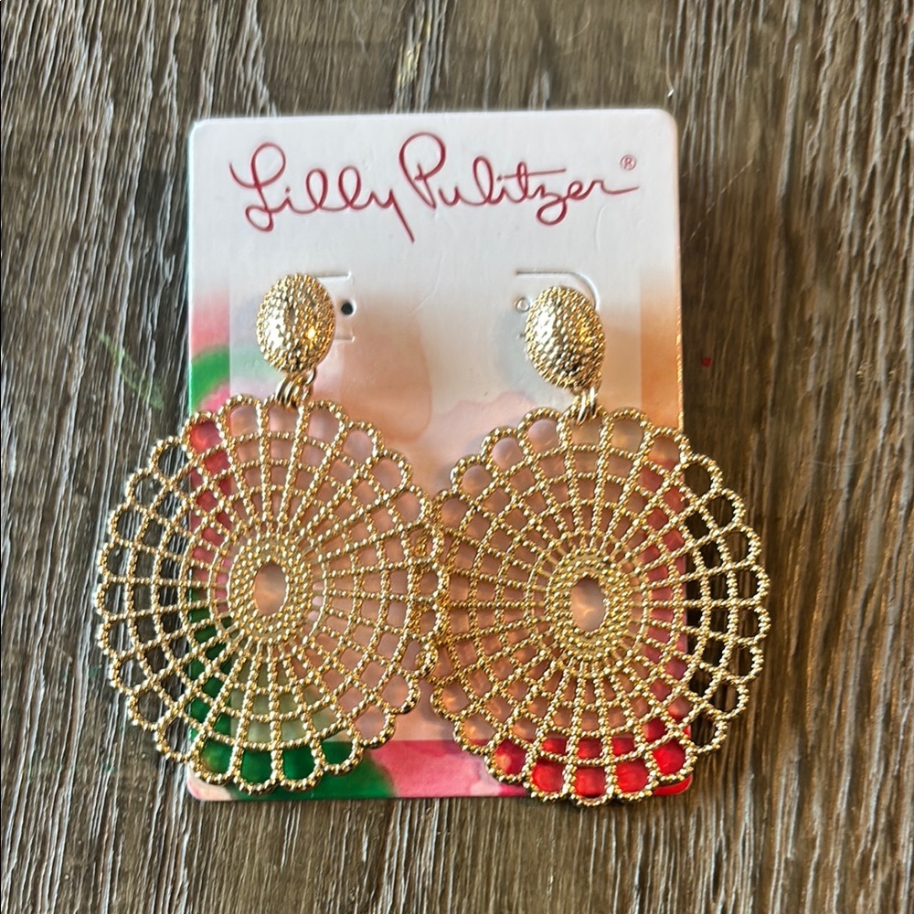 Lilly Pulitzer Gold Filigree Dreamcatcher Earrings